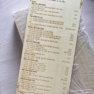 Menu gỗ 2